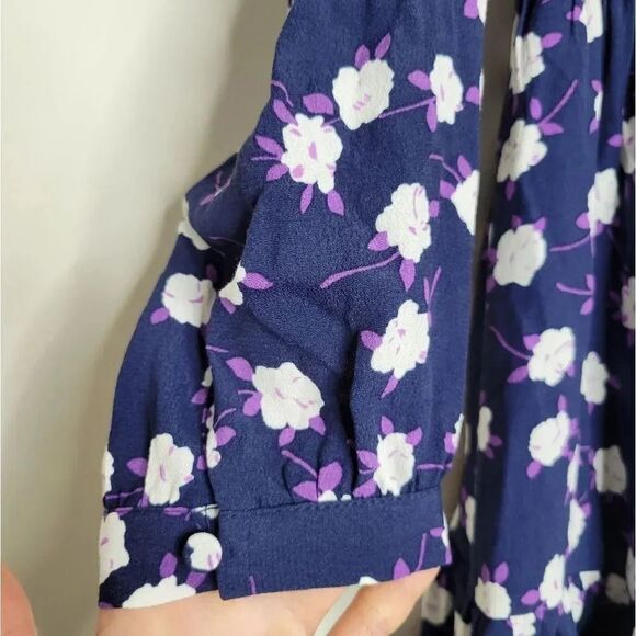 Jcrew Tie-neck tiered dress in scattered peony print - Picture 7 of 12